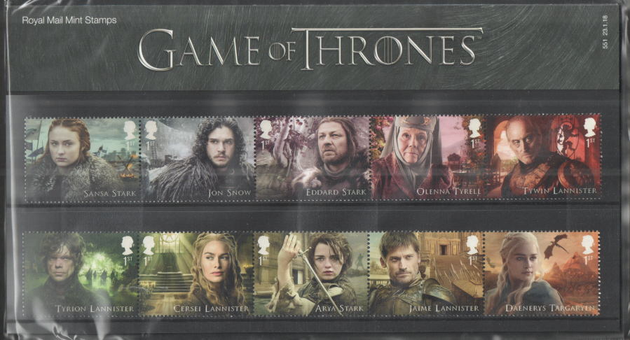 (image for) 2018 Game of Thrones Royal Mail Presentation Pack 551 - Click Image to Close